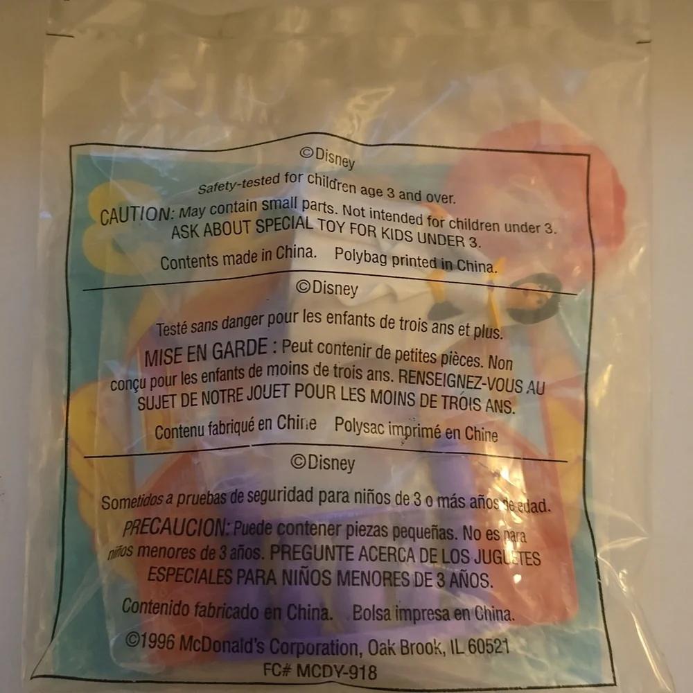 Vintage McDonald’s Aladdin Jasmine Toy – Disney Happy Meal Collectible 1996
